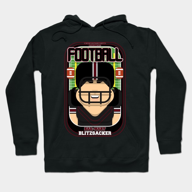 American Football Black and Maroon - Hail-Mary Blitzsacker - Amy version Hoodie by Boxedspapercrafts